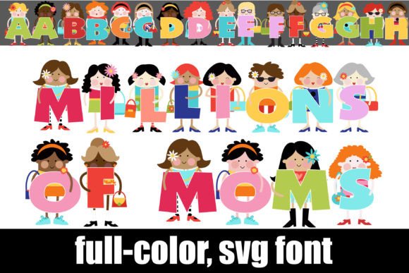 Millions of Moms: A Colorful Display Font for Modern Creators
